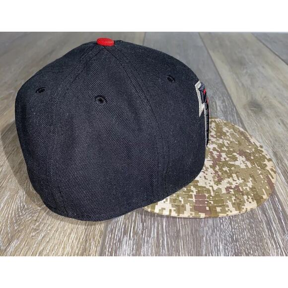 New Era NFL Atlanta Falcons Black 59FIFTY Fitted SnapBack Hat Cap Camo Bill - Picture 8 of 11